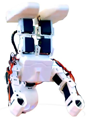 Robot humanoidalny stojący na glowie